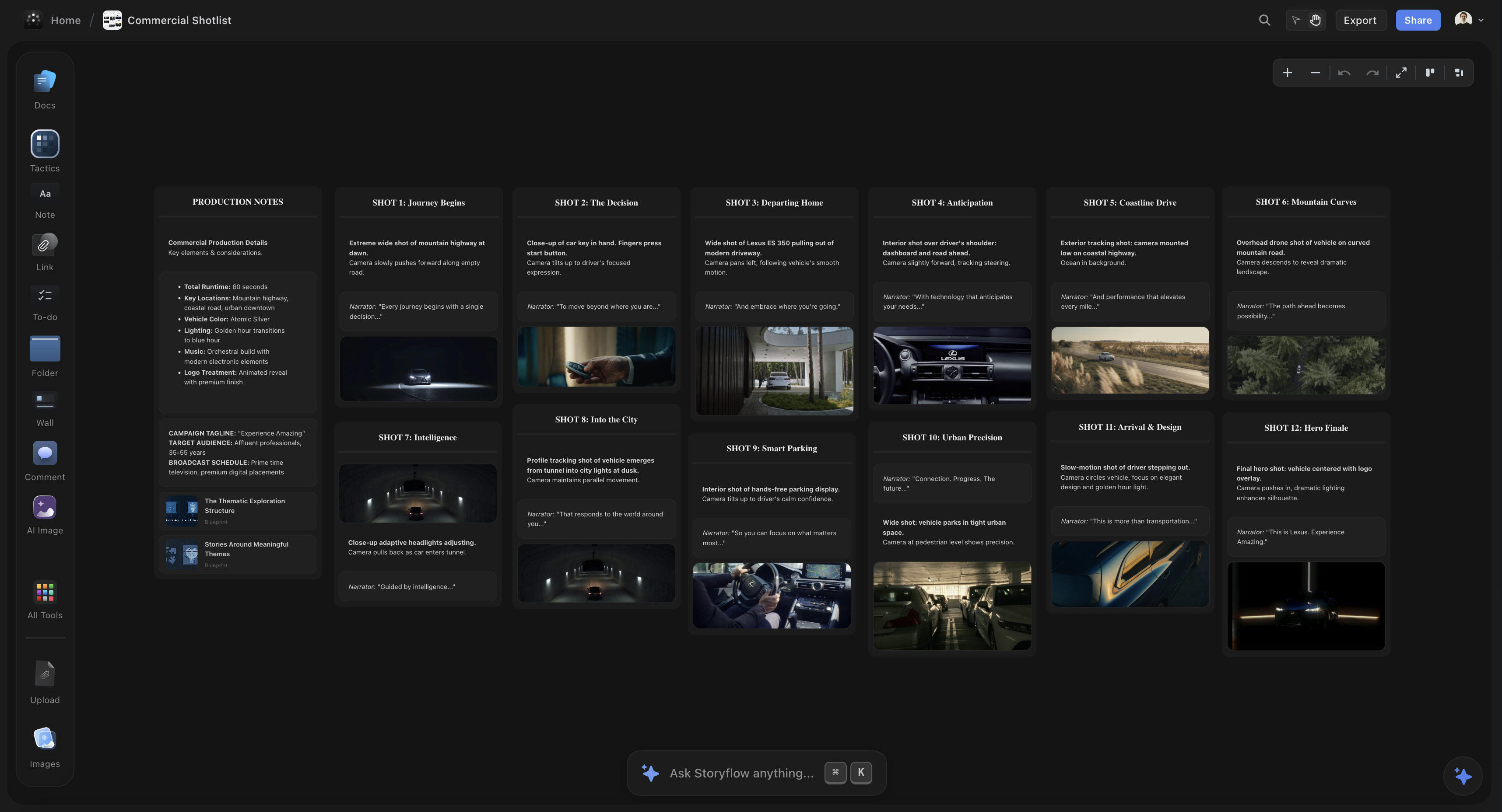 Storyflow Frames Library - Built-in cinematography references